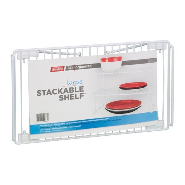 Grayline Life Organized 6 in. H X 9 in. W X 17-1/3 in. L PE Coated White Stackable Shelf 44062-12